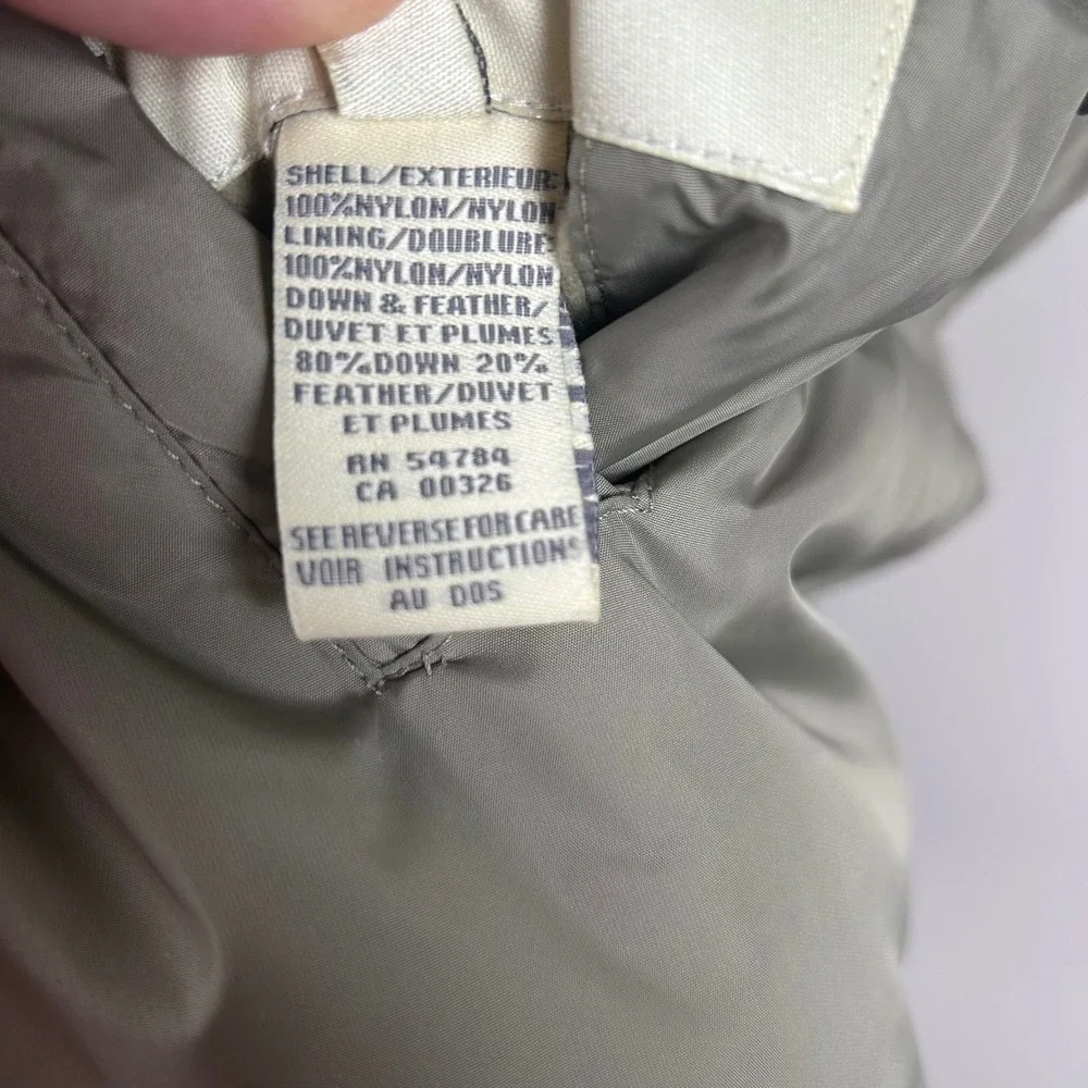 Joseph Abboud Mens Reversible Down Puffer Vest XL Green Taupe Full Zip Outdoor